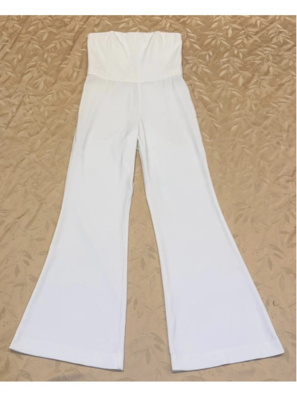 Alice + Olivia Strapless White Wide-Leg Jumpsuit - Picture 2 of 6